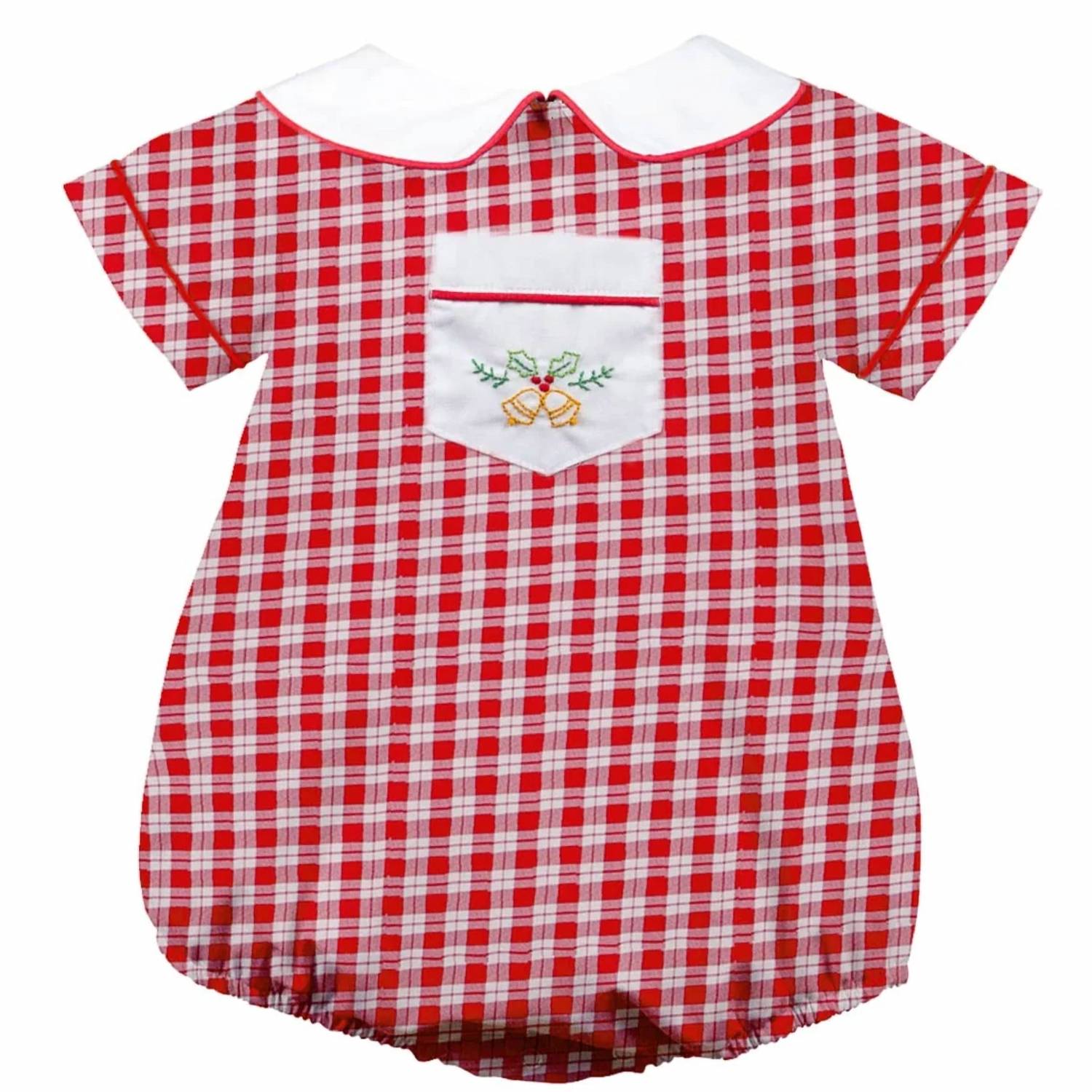 The Proper Peony - Kid's Golden Bells Christmas Boy Bubble Romper