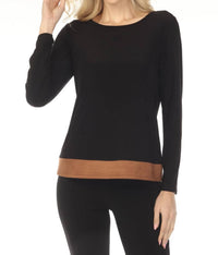 Joseph Ribkoff - Faux Suede Color Block Top
