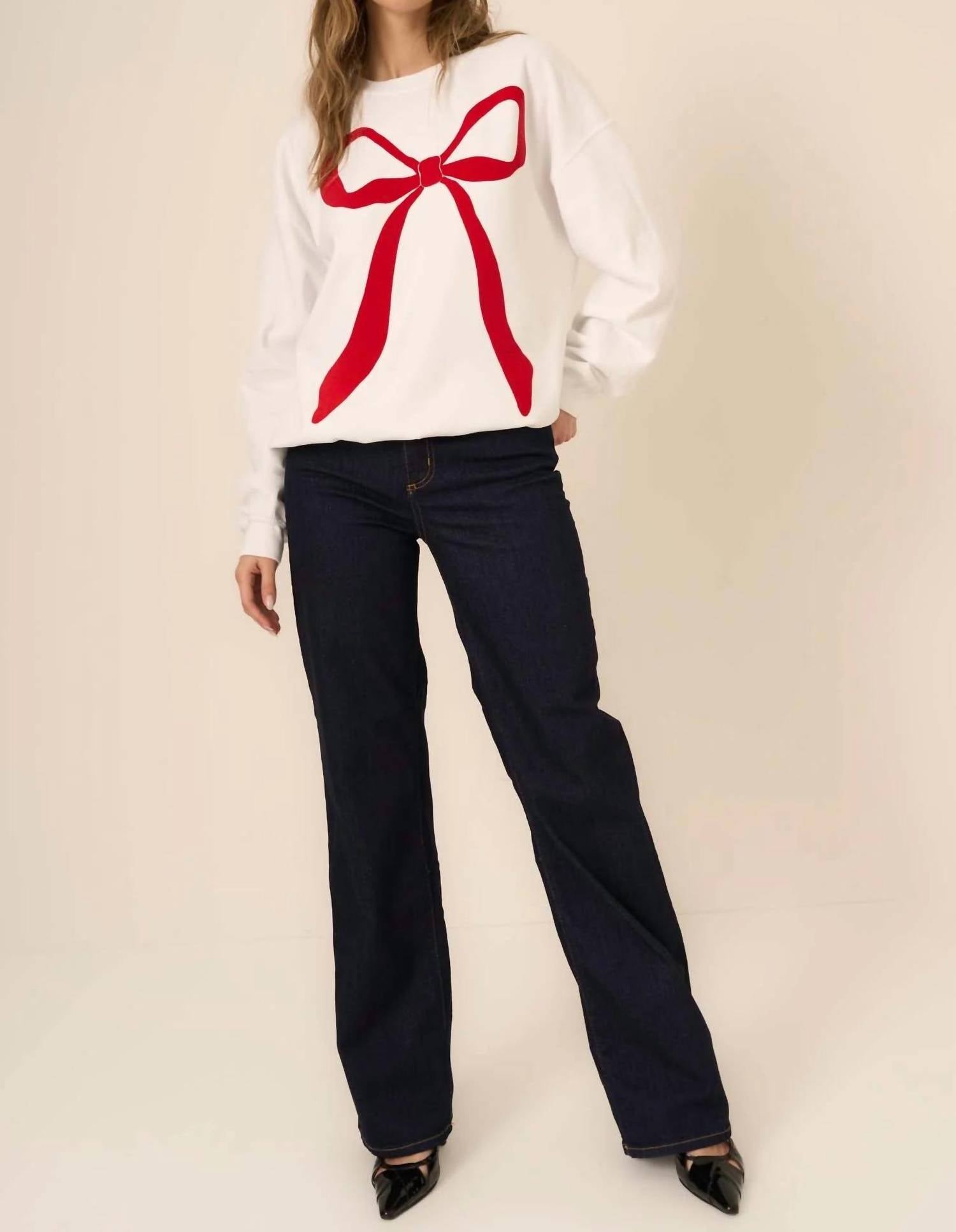 Project Social T - Flocked Bow Sweatshirt