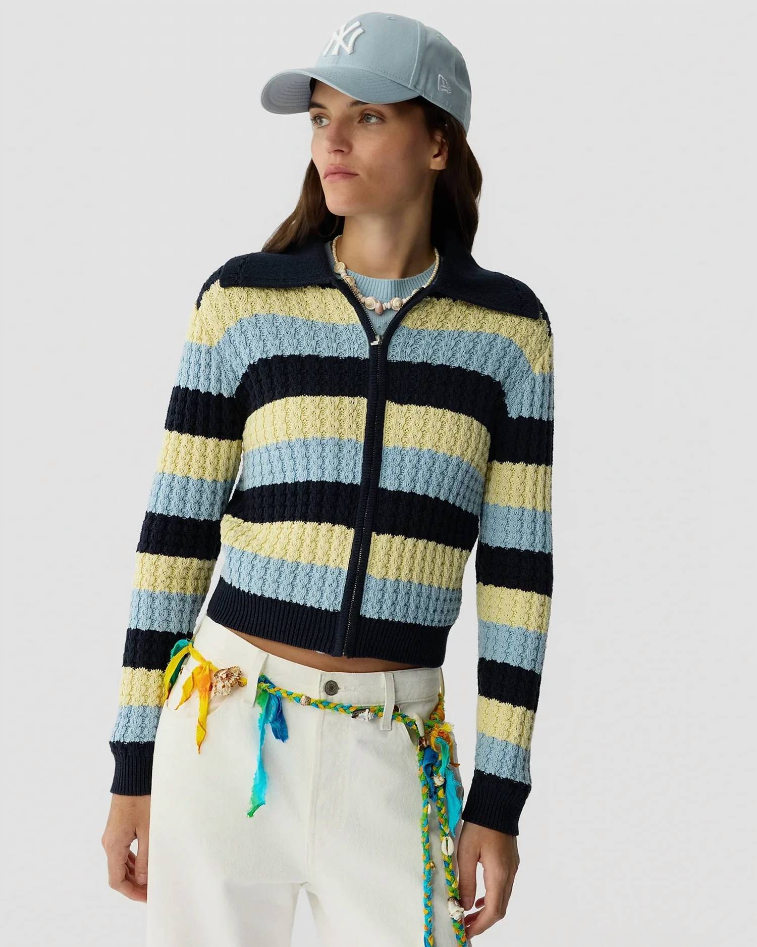 Guest In Residence - Kirby Striped Cable-knit Jacket
