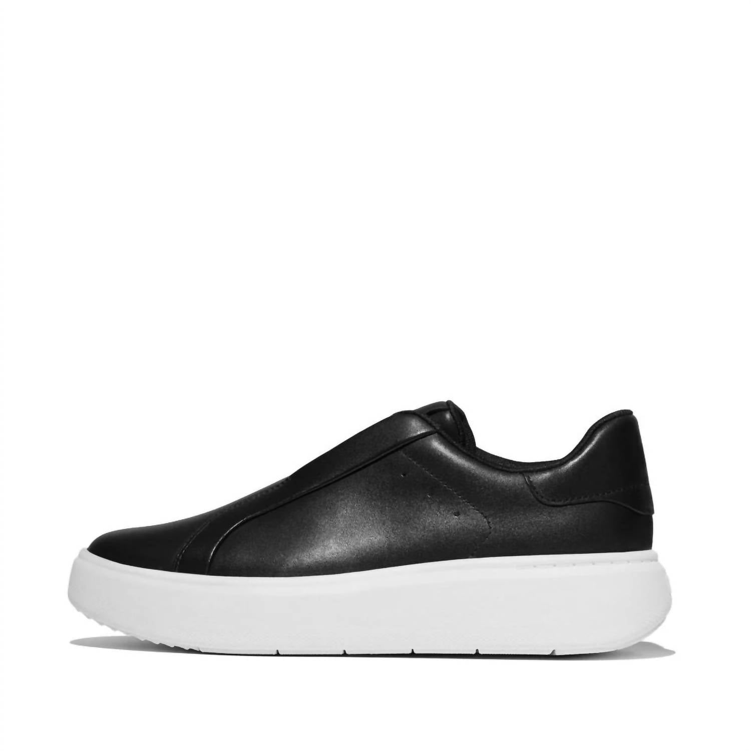 fitflop Women's Leather Slip-on Sneakers in black - women's sneaker