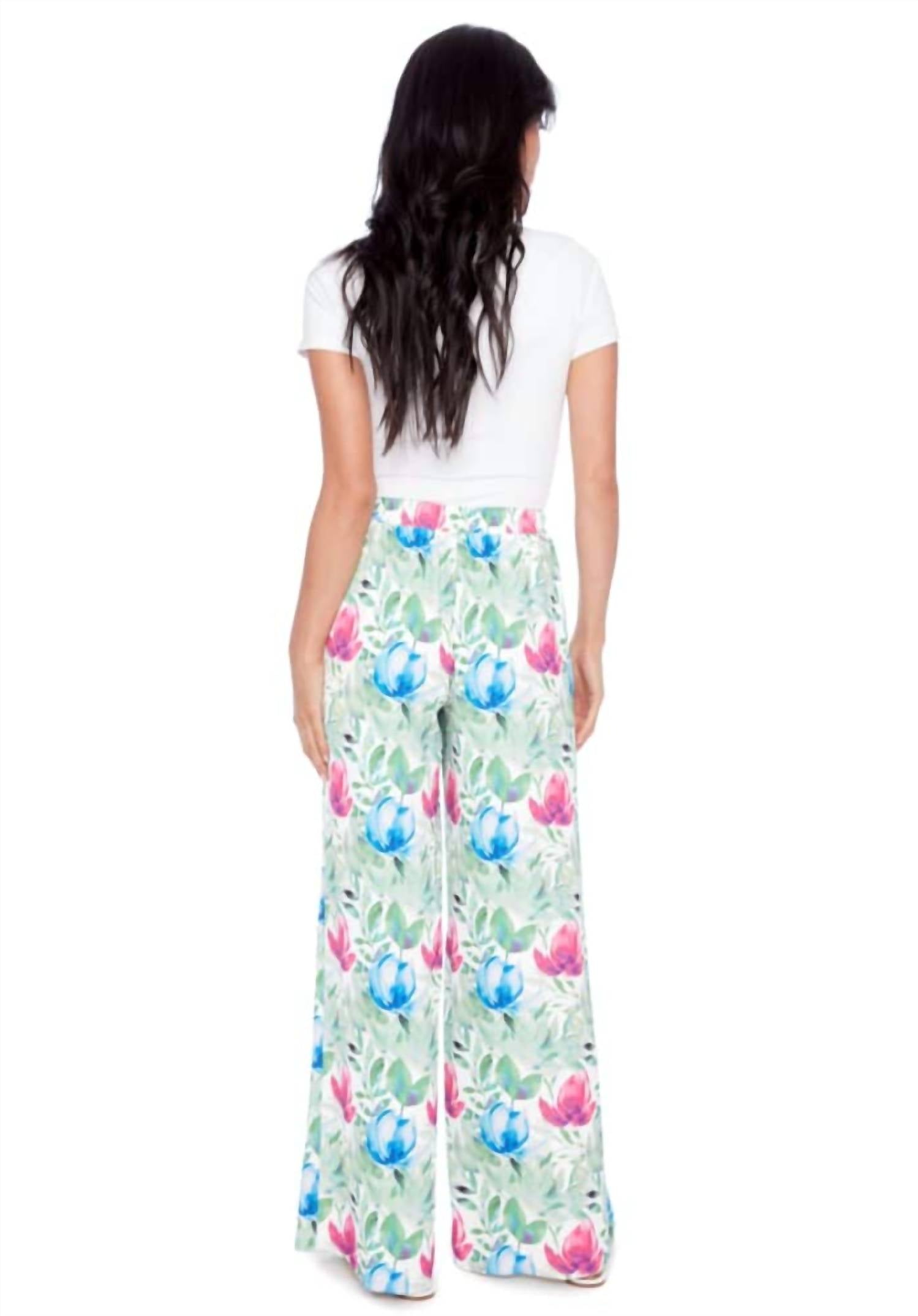 I Love Tyler Madison Fiona Wide Leg Pant in camellia - women's pants - detail view