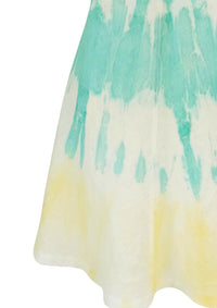 Haris Cotton - Women's V-Neck Flared Tie Dye Dress