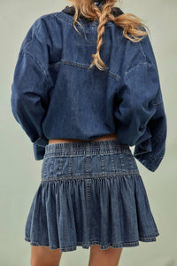 Free People - Roselle Denim Mini Skirt