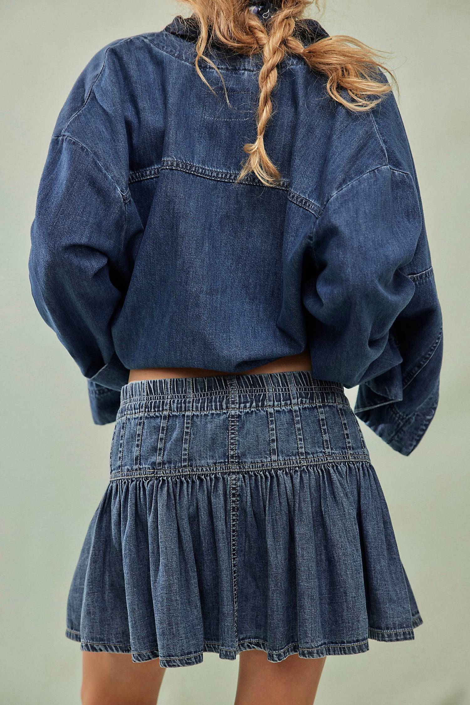 Free People - Roselle Denim Mini Skirt