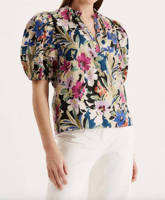 Tyler Boe - Jenna Cotton Watercolor Floral Top