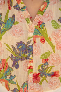 Voy - Floral Flutter Sleeve Shirt