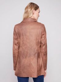 Charlie B - Vintage Texture Faux Suede Long Jacket