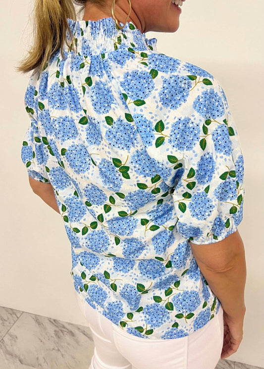 Thml - Puff Sleeve Hydrangea Top