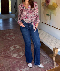 SKIES ARE BLUE Mystic Tie Top in mauve - women's blouse - alternate view