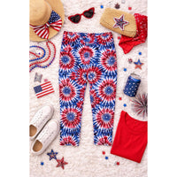 Julia Rose - Women's Patriotic Tie Dye Capri Leggings