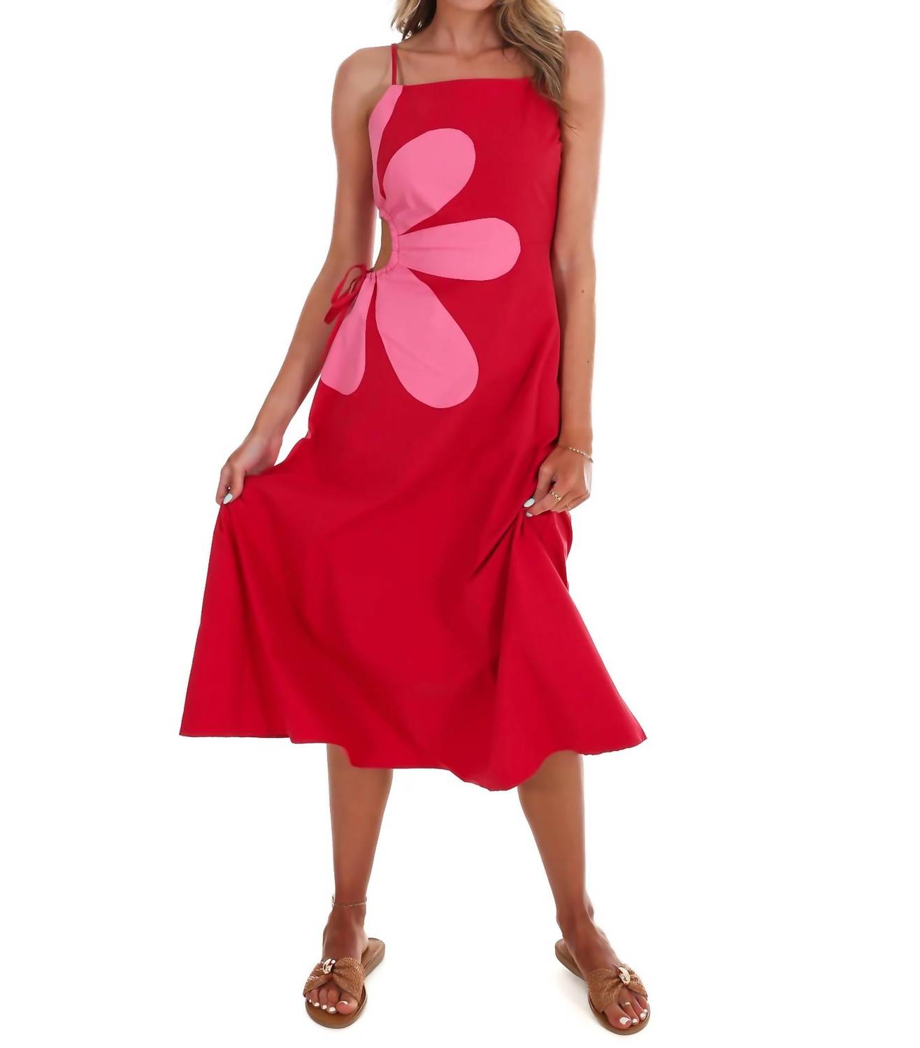 Very J - Women's Wildflower Wishes Floral Cut Out Midi Dress