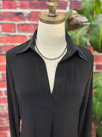 Isle Apparel - Chic After Dark Collared Tunic Top