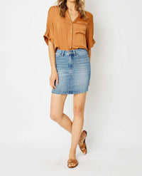 Judy Blue - High Waist Tummy Control Denim Skirt