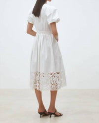 Suncoo - Cecily Embroidered Poplin Midi Dress