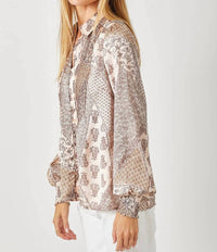 Mystree - Pintuck Print Blouse