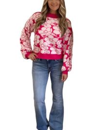 Llove - Long Sleeve Floral Sweater