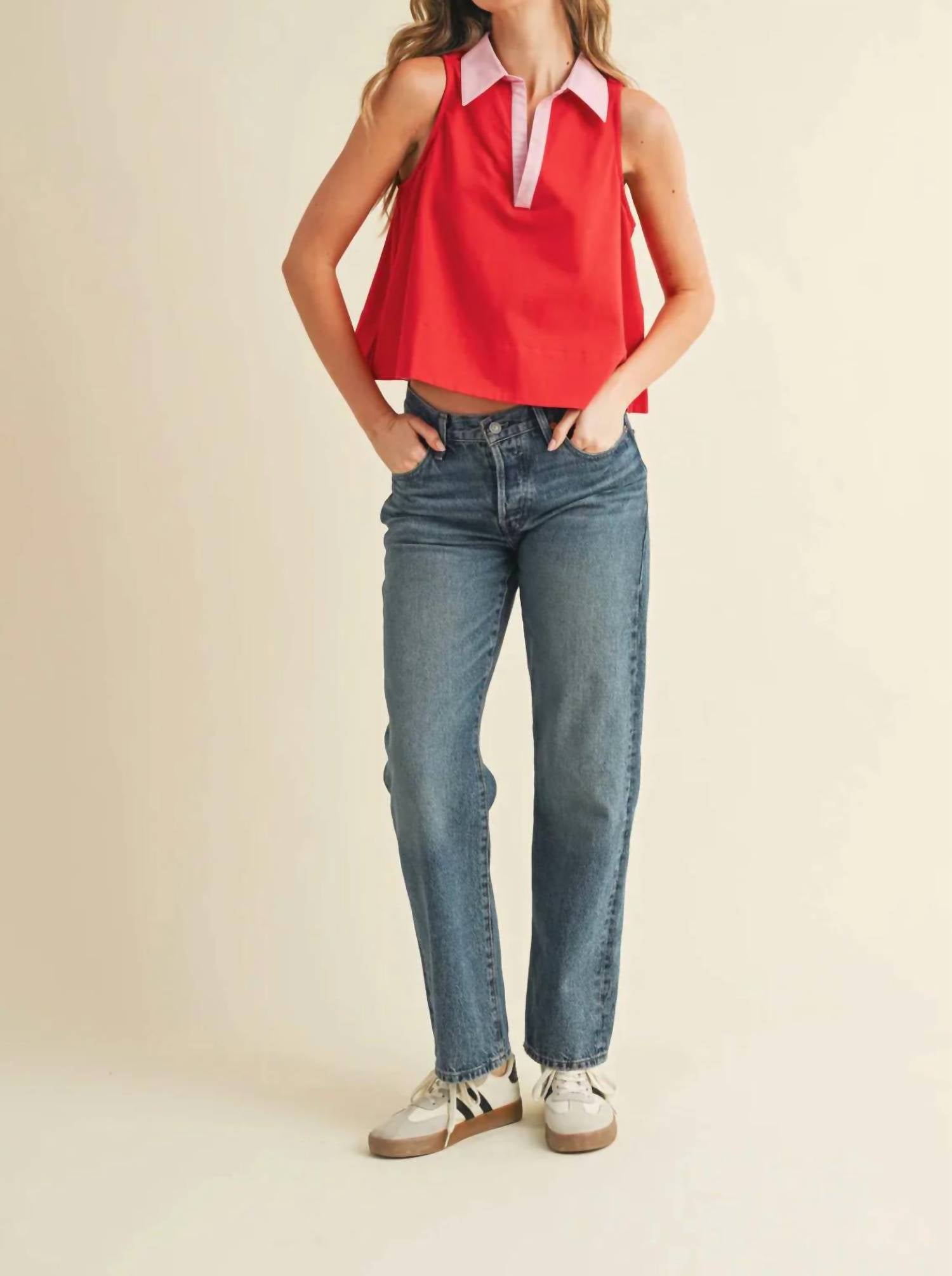 Tcec - Relaxed Cotton Poplin Collar Top