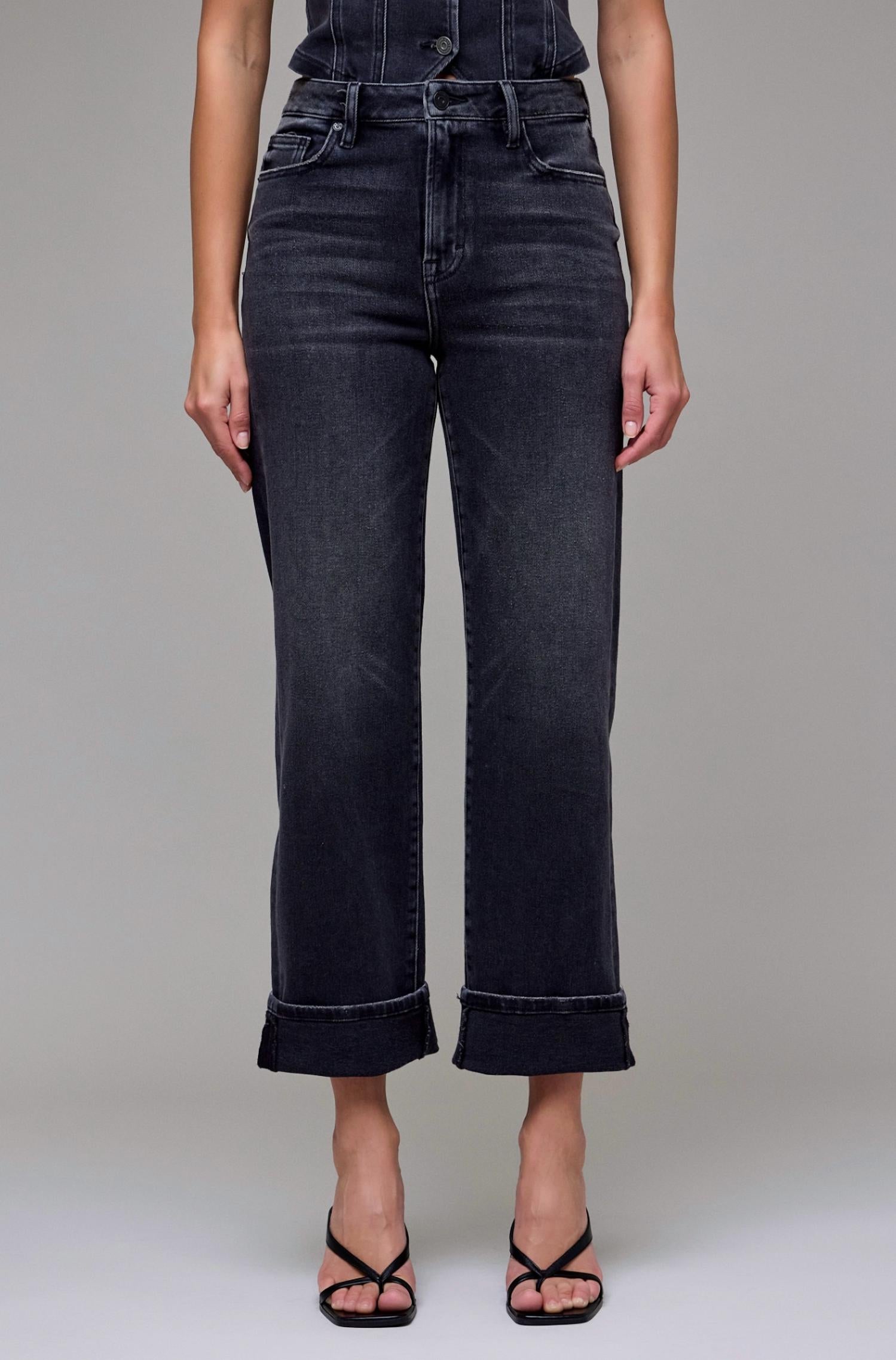 Hidden - Cuffed Straight Leg Jeans