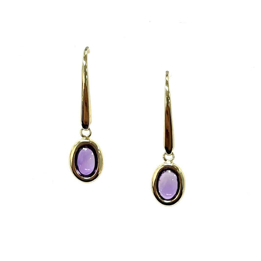 Aamiaa - Color Candy Collection Earrings With 6x4 Oval Amethyst