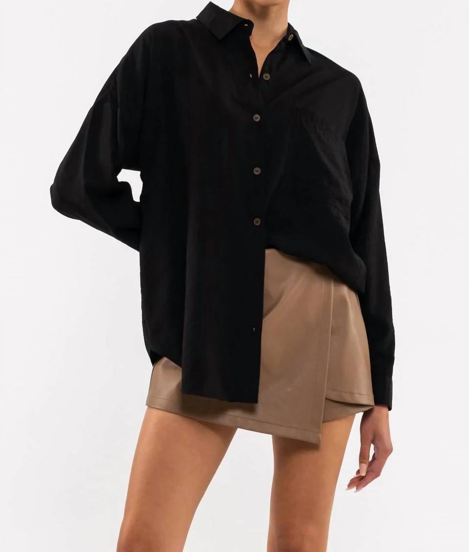 Blu Pepper - Oversized Button-down Shirt