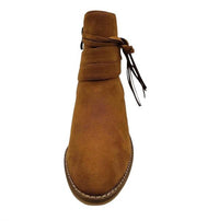 Boutique By Corkys Women's Top Knot Faux Suede Ankle Boots in cognac - women's shoe - view 4