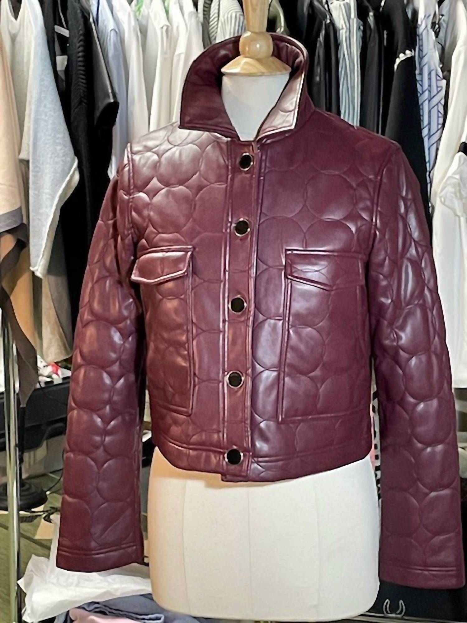 Dolce Cabo - Women's Vegan Leather Quilted Jacket