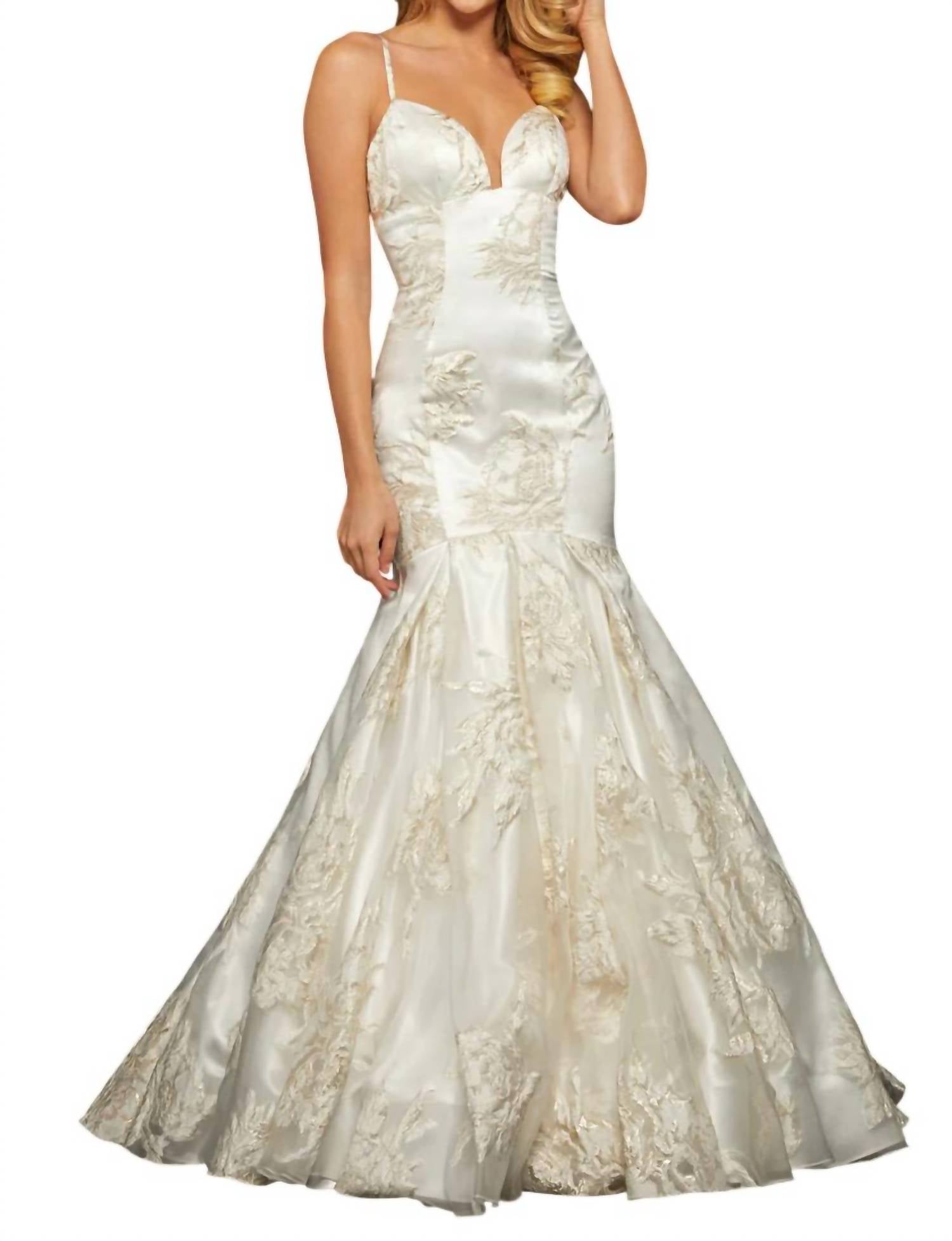 Sherri Hill - Metallic Print Mermaid Wedding Dress