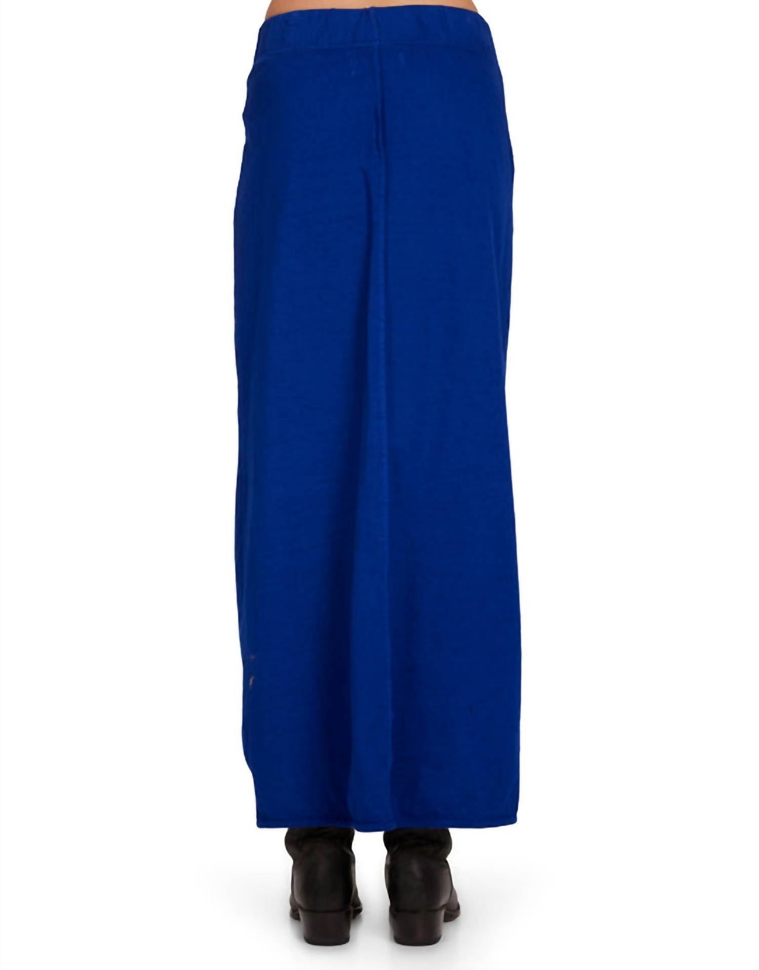 LES TIEN Milly Scallop Wrap Skirt in electrico - women's skirt - alternate view