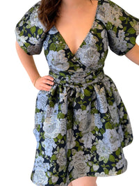 Meet Me In Santorini - Moonlit Garden Jacquard Mini Dress