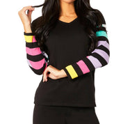 Multi Stripe V-Neck Top