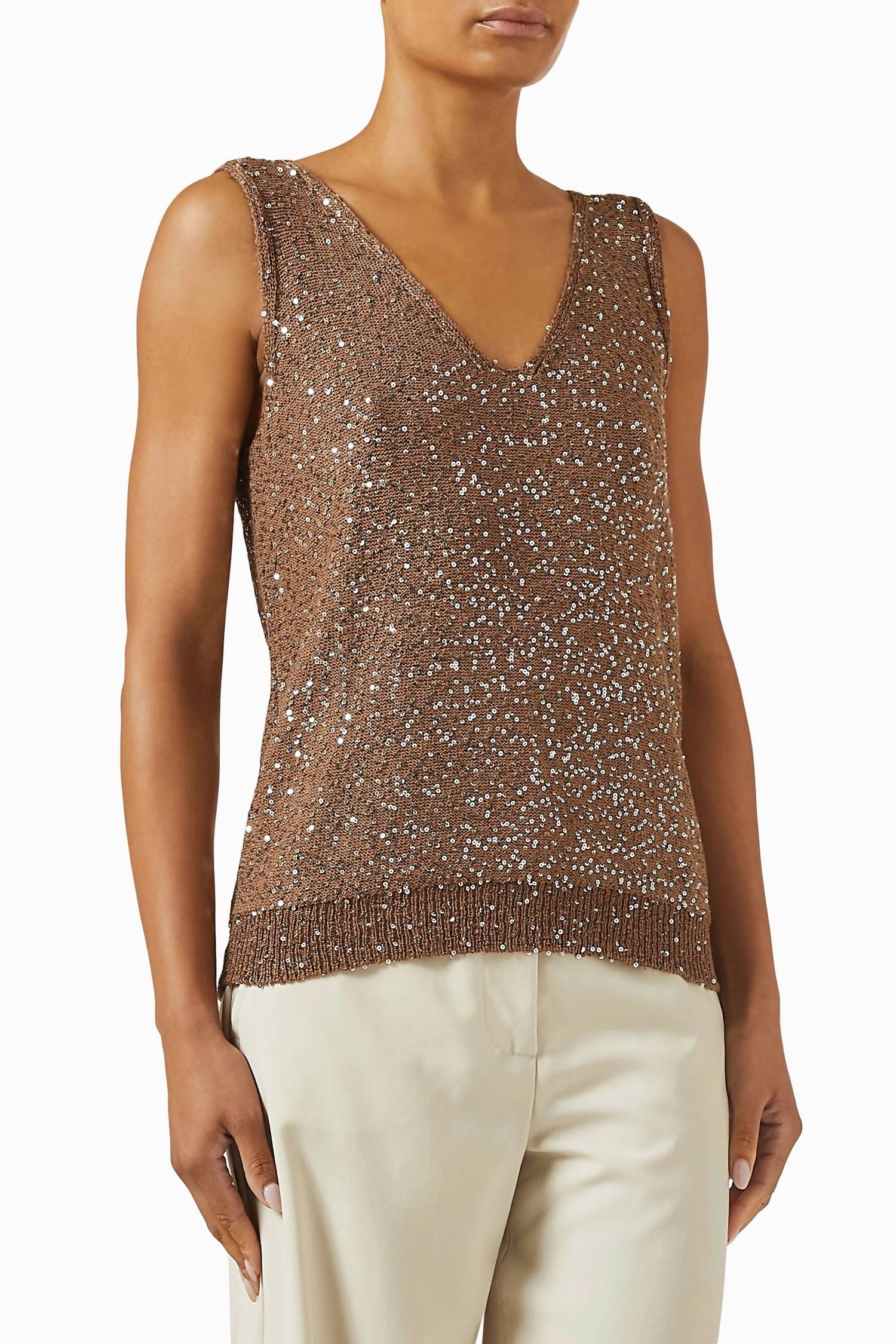 Weekend Max Mara - Acaici Sleeveless V-Neck Top