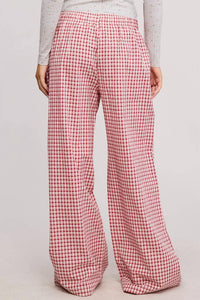 Mimosa - Mid Rise Elasticized Waistband Gingham Pattern Pants