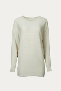 RIBBED COTTON-BLEND OVERSIZED SWEATER