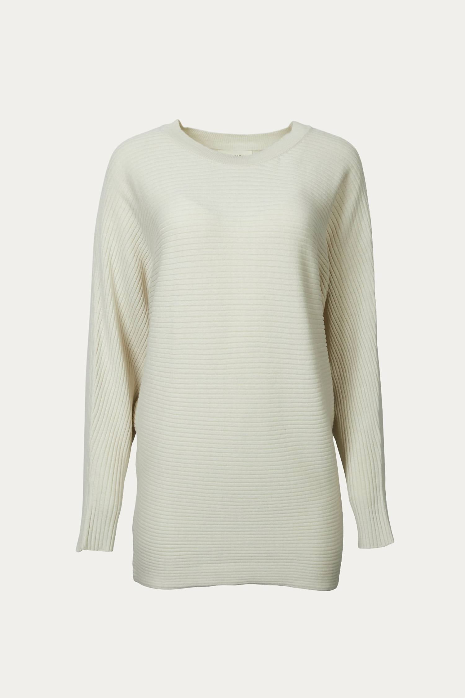 RIBBED COTTON-BLEND OVERSIZED SWEATER