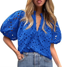 Top It Off - Tonya Eyelet Top