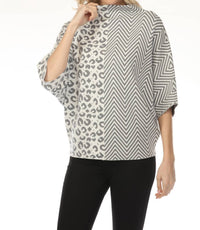 Joseph Ribkoff - Mix Pattern Boxy Sweater Top