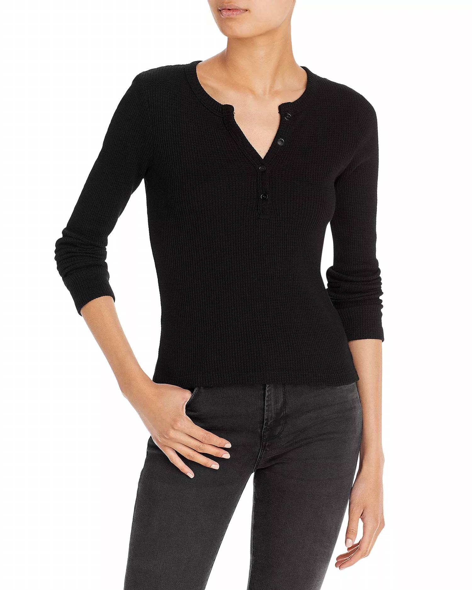 Long Sleeve Thermal Henley Top