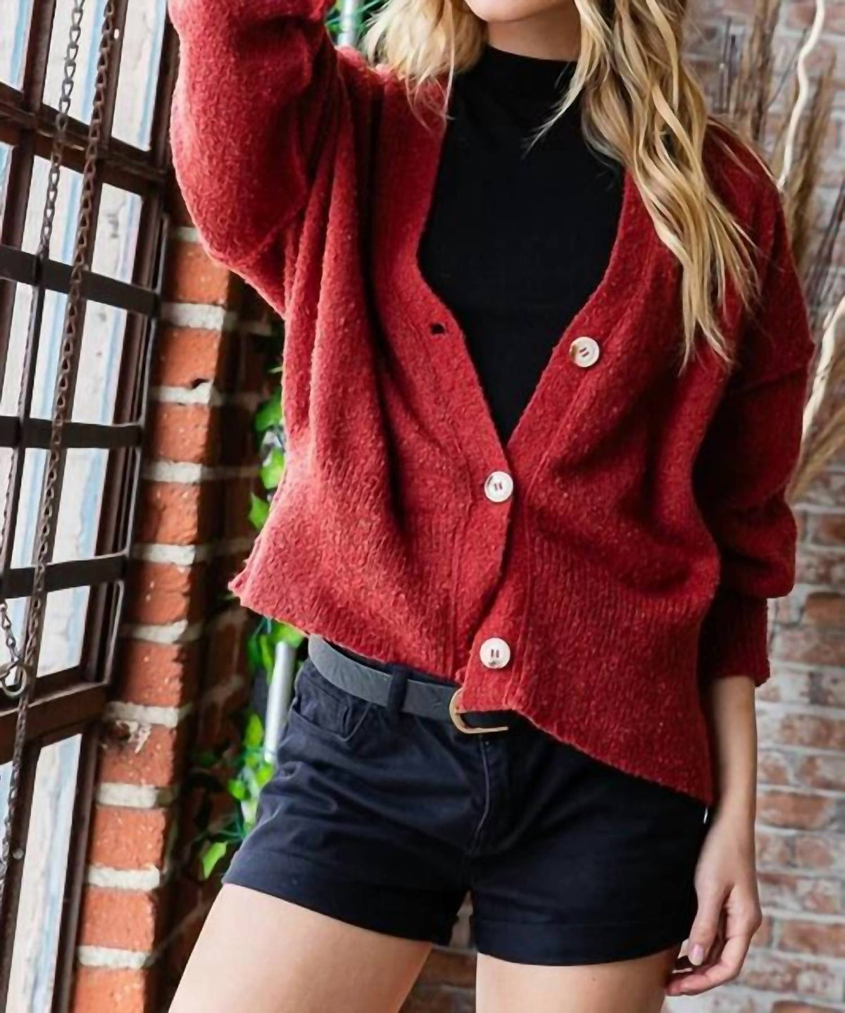 7Th Ray - Drop Shoulder Long Sleeve Button Down Cardigan