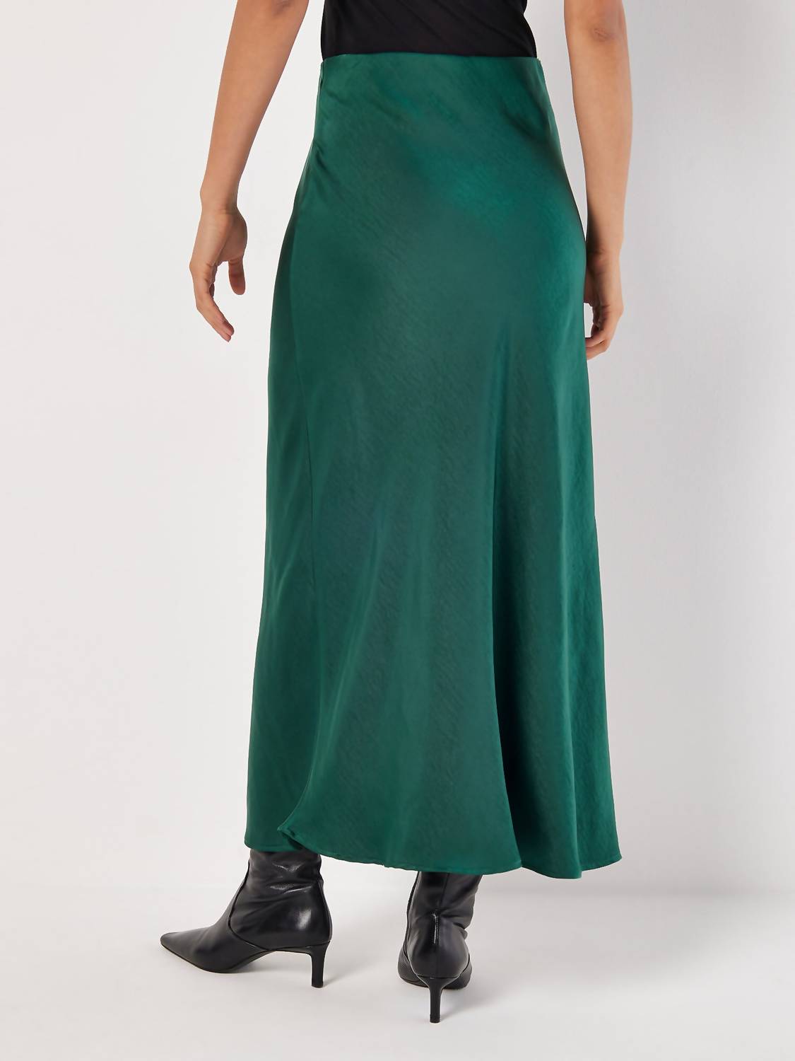 Apricot - Satin Bias Midi Skirt
