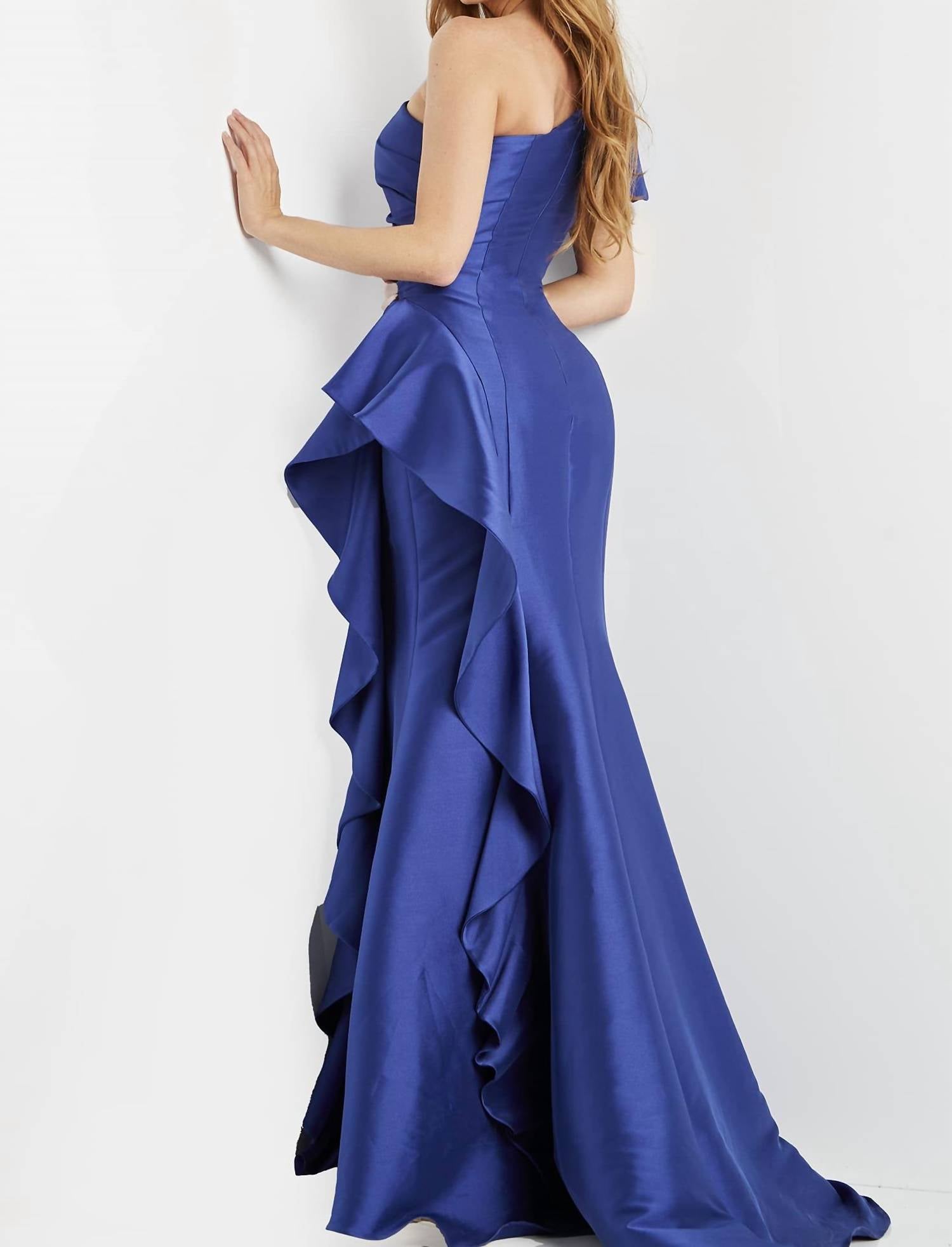 Jovani - Asymmetric One-Shoulder Dress