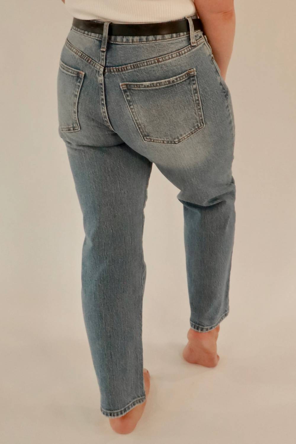 JUST USA Jessica Straight Leg Jeans in blue - women's jeans - detail view