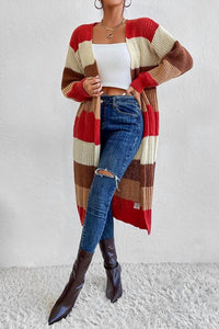 Lily Clothing - Color Blocked Long Length Knit