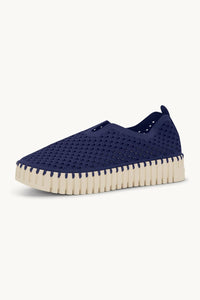 Ilse Jacobsen Women's Plateau Tulip Flats in dark indigo - women's flats - alternate view
