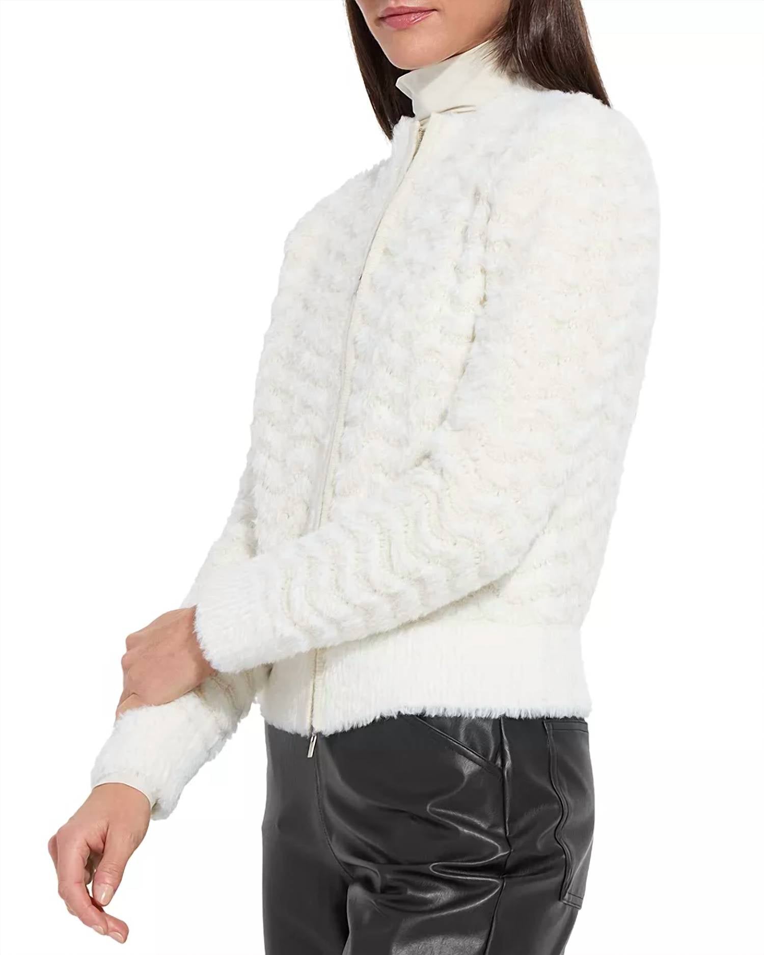 Lysse - Ivanna Zip Front Knit Bomber Jacket