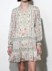 Greylin - Alexis Deep V Tiered Pullover Dress