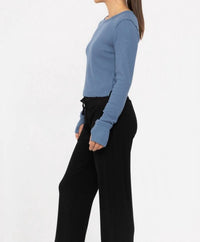 Mono B - Women's Ribbed Crew Neck Top