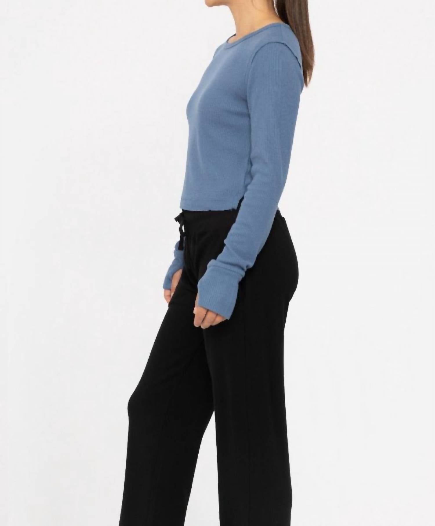 Mono B - Women's Ribbed Crew Neck Top