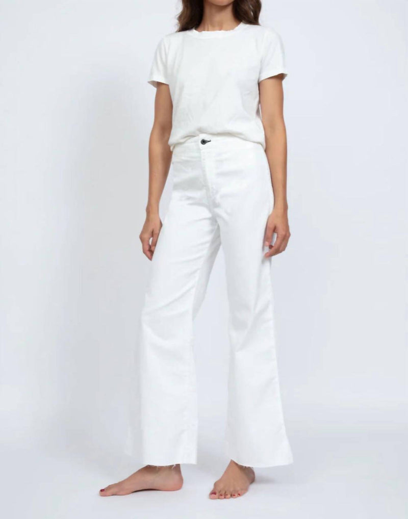 ASKK NY Cropped Brighton Ankle Pants in ivory - women's pants