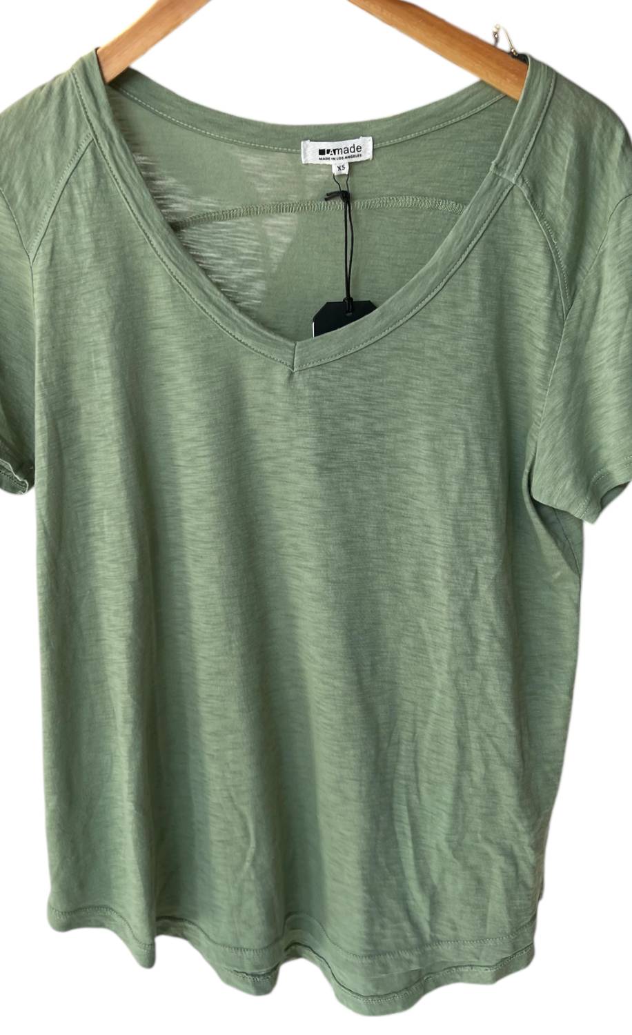 LAmade Women's Vintage Tee in green tea - women's t-shirt - detail view
